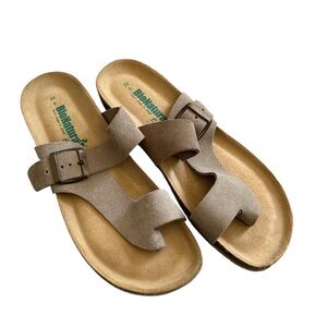BioNatura Toe Loop Suede Leather Sandals Size 8 Comfort Cushioned Granola Girl